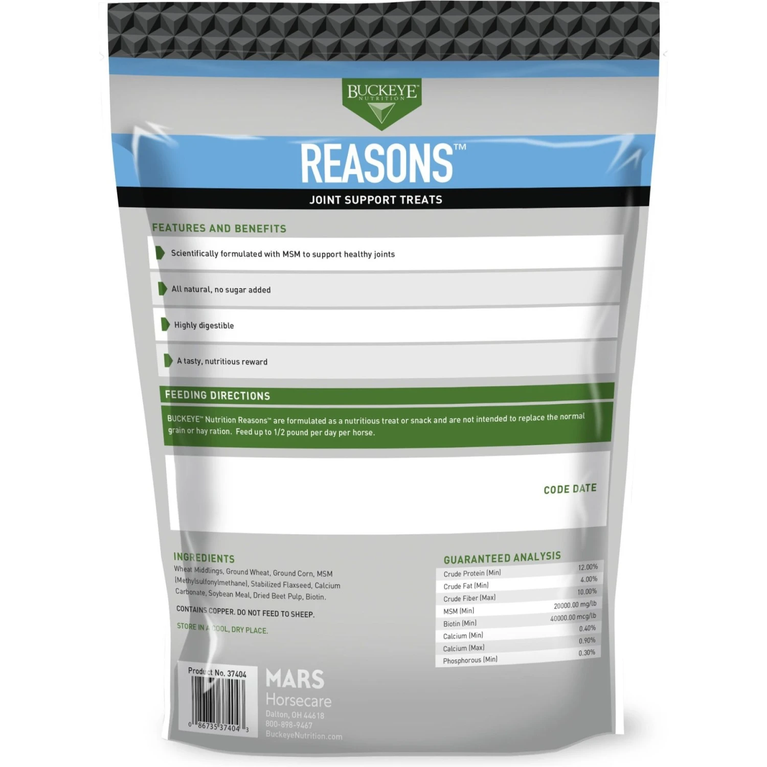 Buckeye Nutrition Reasons Joint Support Horse Treats 2 Buckeye Nutrition Reasons Joint Support Horse Treats - Image 2