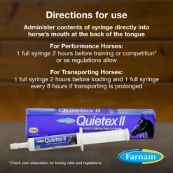 Farnam Quietex Focusing & Calming Paste Horse Supplement, 1.09-mL Syringe -Weaver Leather || Finish Line || Cavalor Shop 115648 PT3. AC SS1800 V1692208729