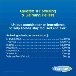 Farnam Quietex Focusing & Calming Hay Flavor Pellets Horse Supplement, 1.62-lb Tub -Weaver Leather || Finish Line || Cavalor Shop 115649 PT4. AC SS1800 V1692210474