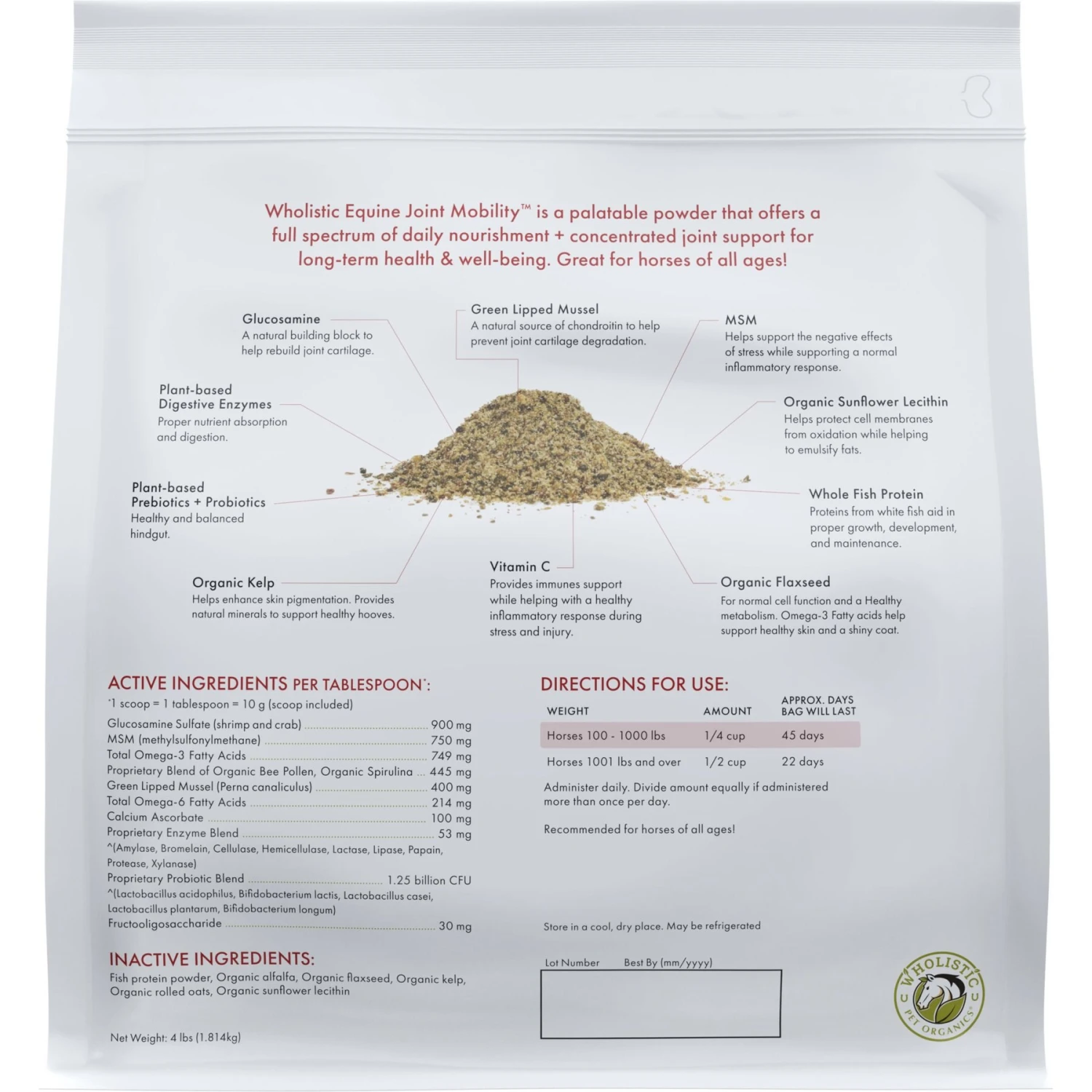 Wholistic Pet Organics Equine Joint Mobility Enhanced Multivitamin With Joint Support For Horses Supplement 2 Wholistic Pet Organics Equine Joint Mobility Enhanced Multivitamin With Joint Support For Horses Supplement - Image 2