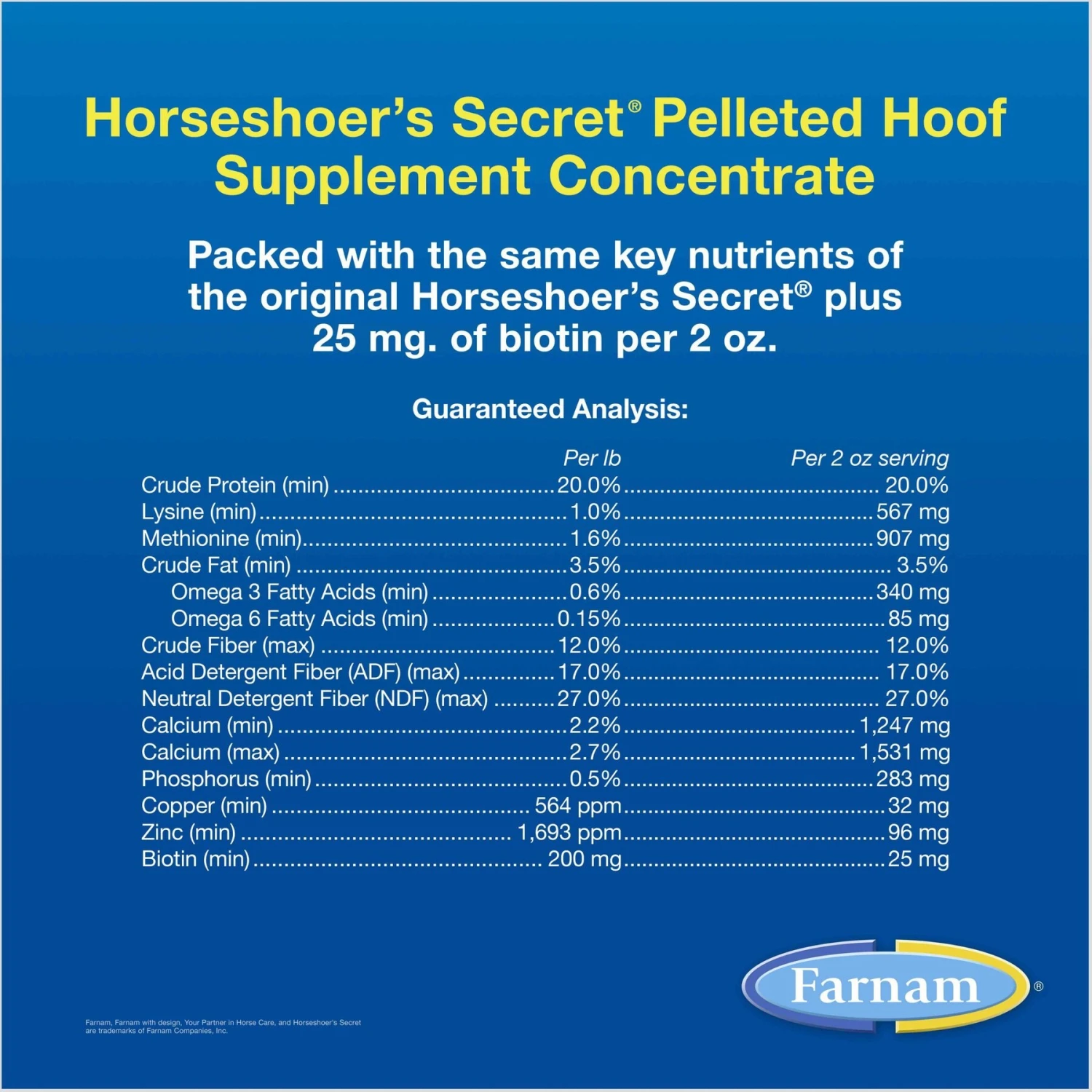Farnam Horseshoer's Secret Pelleted Hoof Supplement Concentrate, Promotes Healthy Hoof Growth In Horses 5 Farnam Horseshoer's Secret Pelleted Hoof Supplement Concentrate, Promotes Healthy Hoof Growth In Horses - Image 5