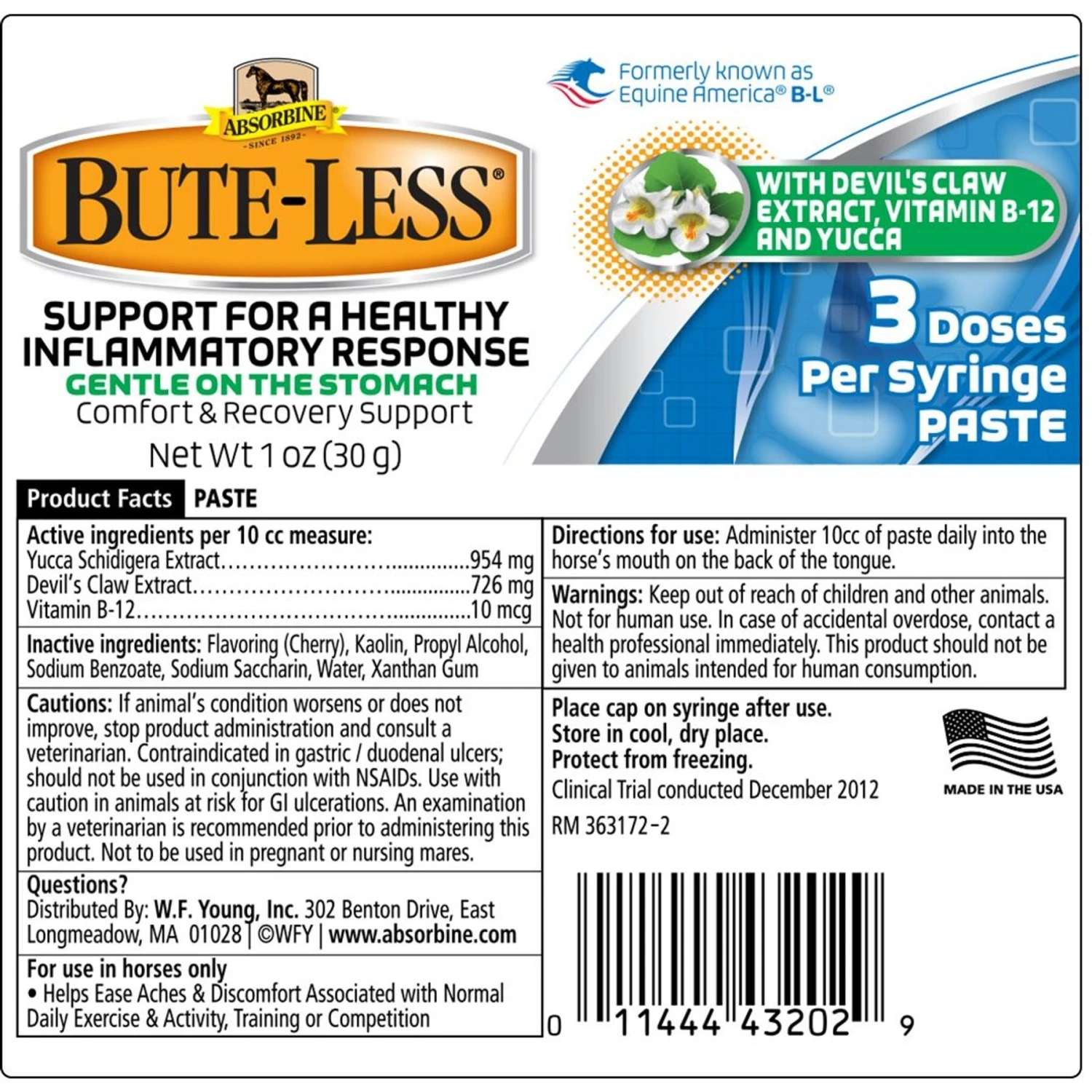 Absorbine Bute-Less Comfort & Recovery Paste Horse Supplement 2 Absorbine Bute-Less Comfort & Recovery Paste Horse Supplement - Image 2