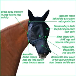Absorbine Ultrashield With Ears Horse Fly Mask -Weaver Leather || Finish Line || Cavalor Shop 199567 PT2. AC SS1800 V1686236451