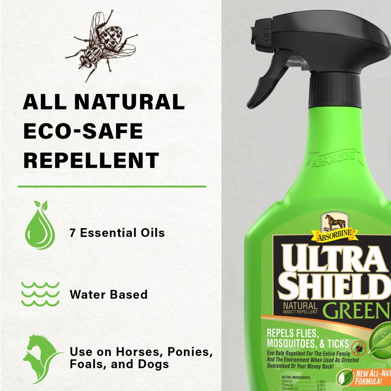 Absorbine Ultrashield Green Natural Fly Repellent Horse Spray Refill 3 Absorbine Ultrashield Green Natural Fly Repellent Horse Spray Refill - Image 3