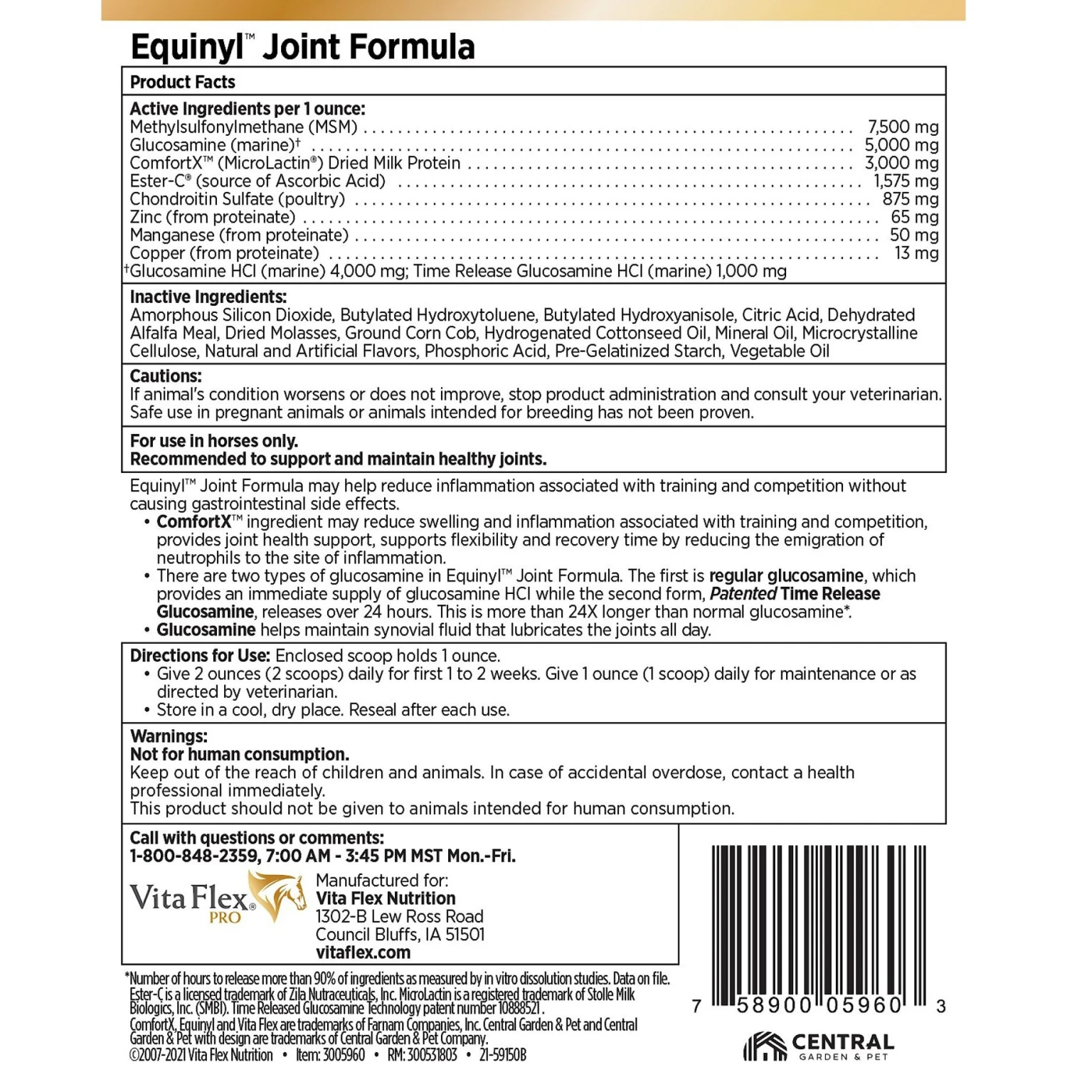 Vita Flex Pro Equinyl Combo Joint Formula Powder Horse Supplement 7 Vita Flex Pro Equinyl Combo Joint Formula Powder Horse Supplement - Image 7