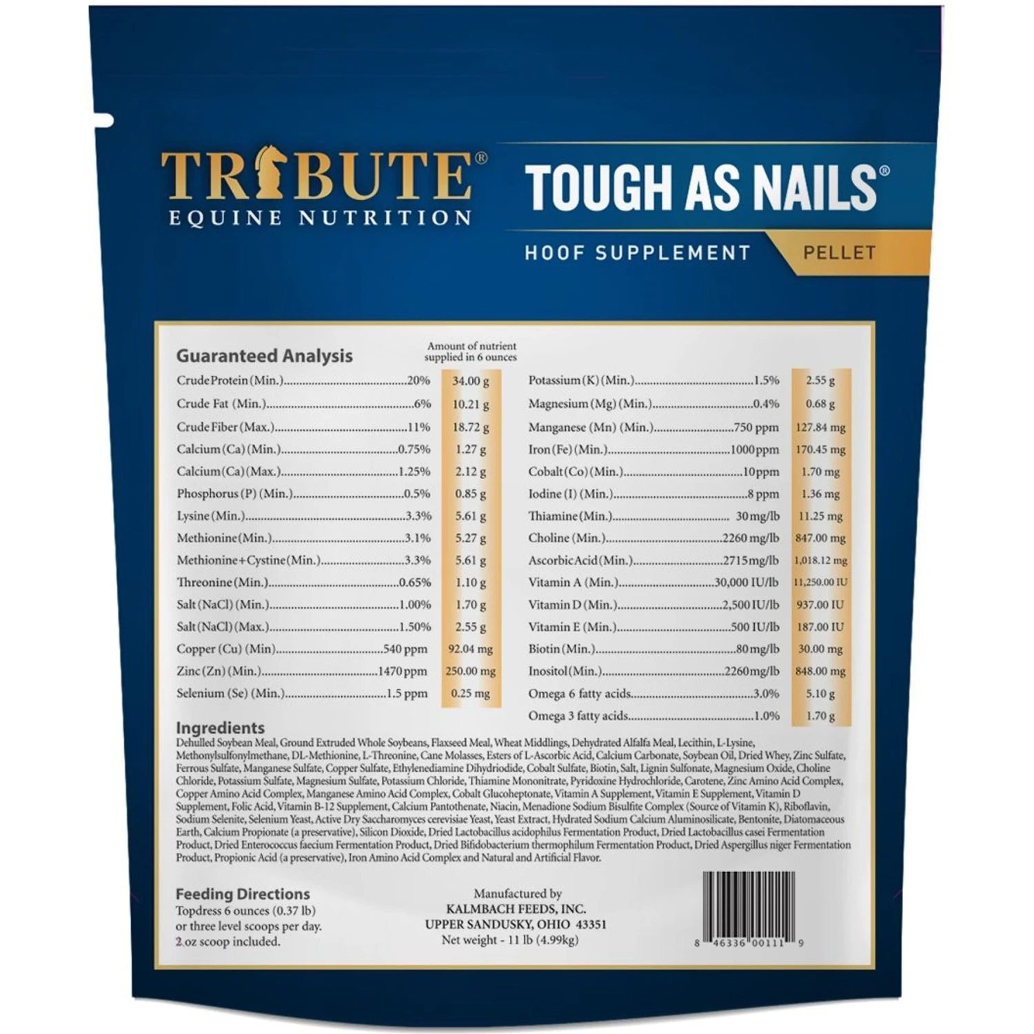 Tribute Equine Nutrition Tough As Nails Hoof Health Pellets Horse Supplement, 11-lb Bag 2 Tribute Equine Nutrition Tough As Nails Hoof Health Pellets Horse Supplement, 11-lb Bag - Image 2