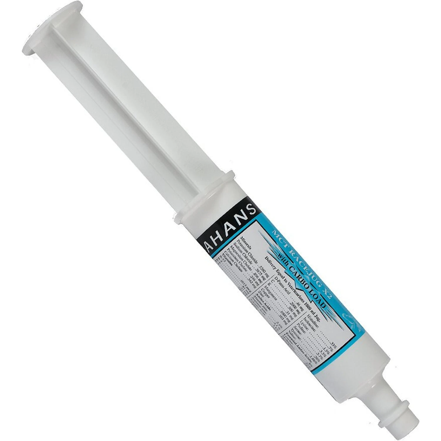 McTarnahans MCT Racejug X2 & Carbo Load Recovery Paste Horse Supplement, 60-cc Syringe 1 McTarnahans MCT Racejug X2 & Carbo Load Recovery Paste Horse Supplement, 60-cc Syringe