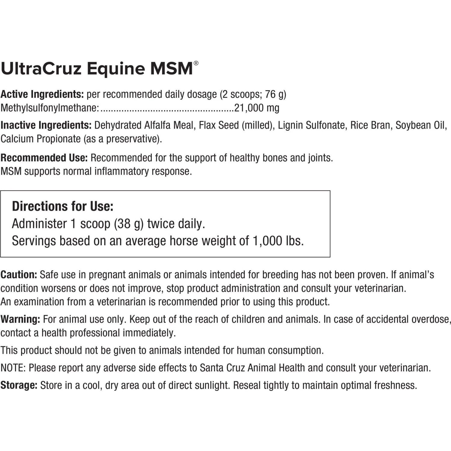 UltraCruz MSM Joint Support Pellets Horse Supplement 4 UltraCruz MSM Joint Support Pellets Horse Supplement - Image 4