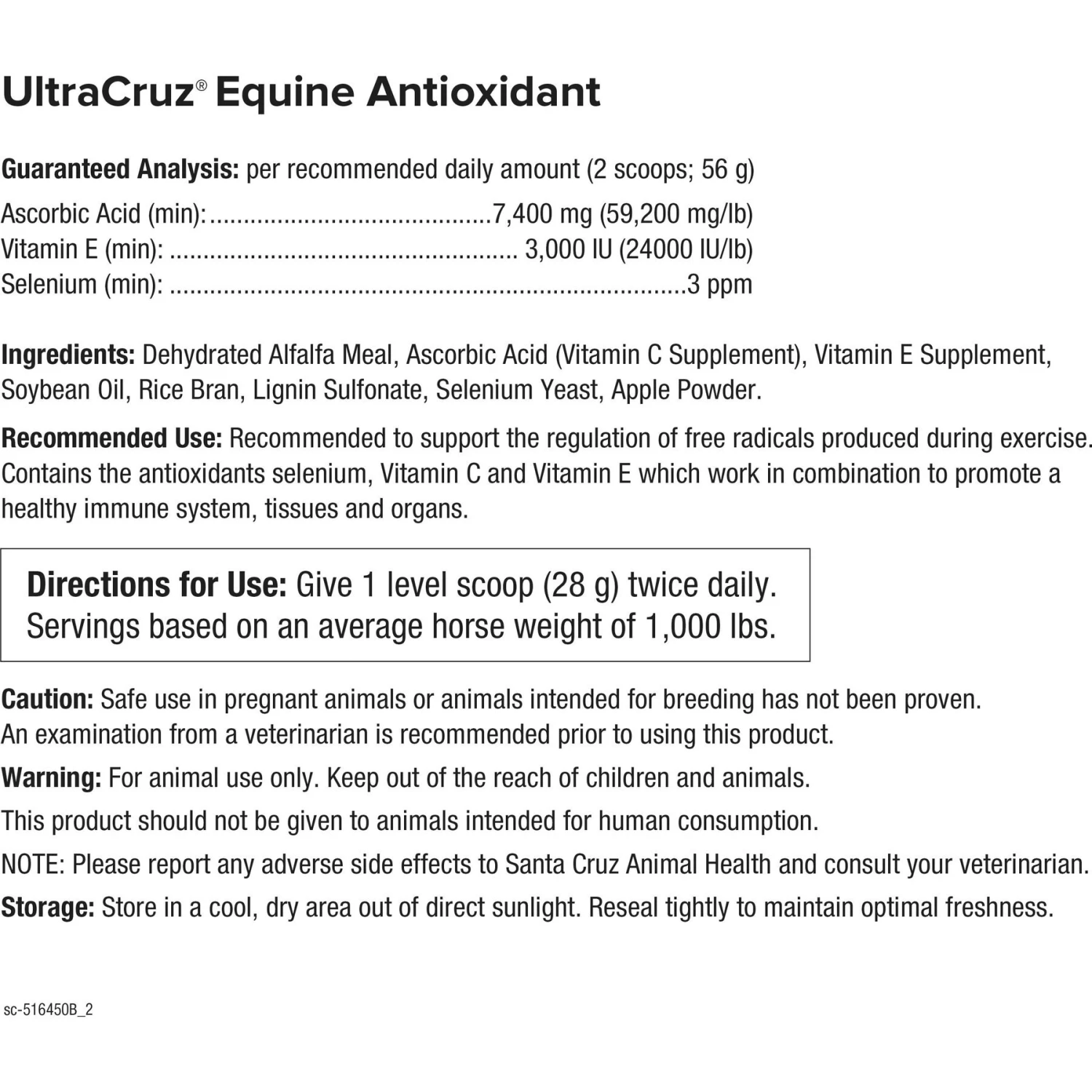 UltraCruz Antioxidant Formula Immune Support Powder Horse Supplement 2 UltraCruz Antioxidant Formula Immune Support Powder Horse Supplement - Image 2