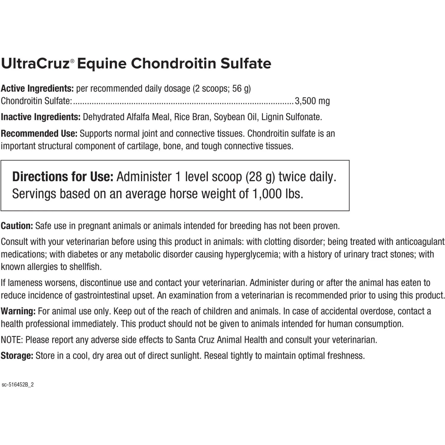 UltraCruz Chondroitin Sulfate Joint Support Pellets Horse Supplement 3 UltraCruz Chondroitin Sulfate Joint Support Pellets Horse Supplement - Image 3