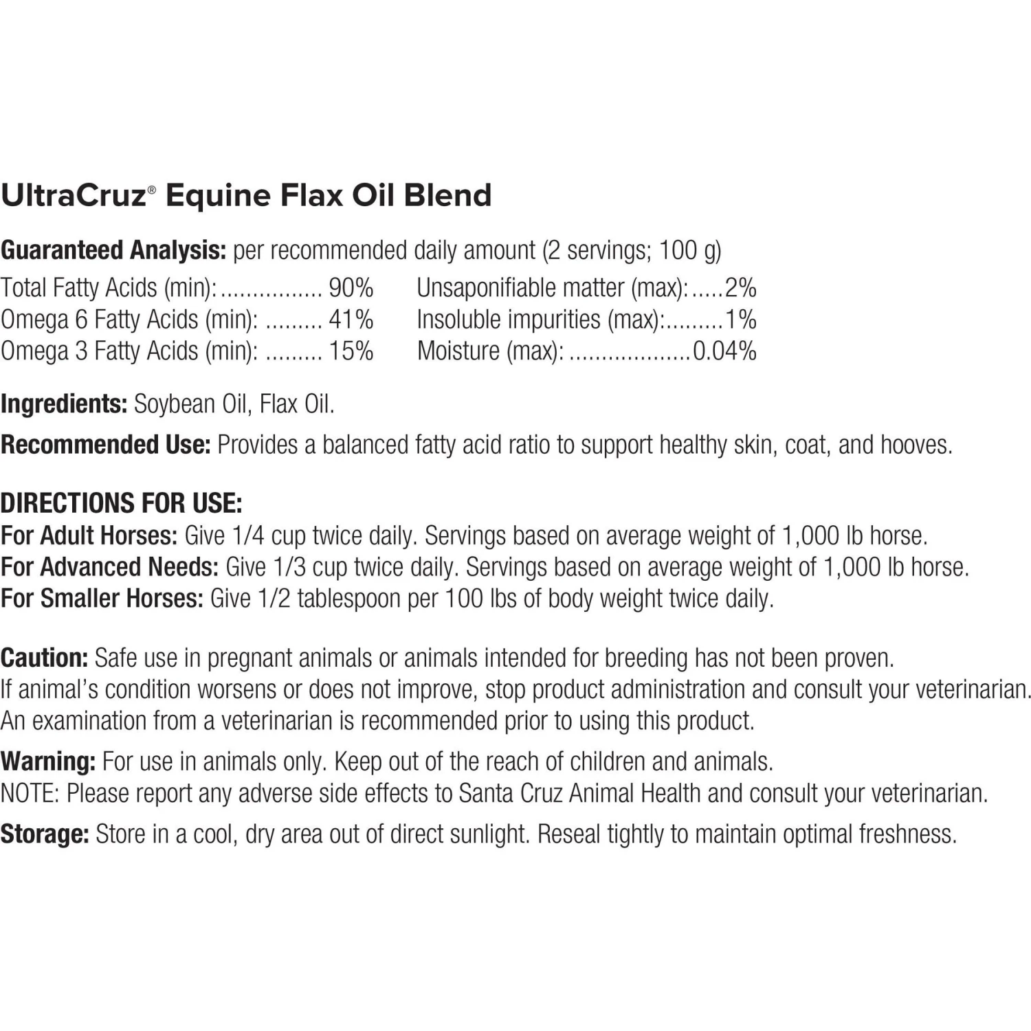 UltraCruz Flax Oil Blend Skin, Coat & Hoof Care Liquid Horse Supplement 2 UltraCruz Flax Oil Blend Skin, Coat & Hoof Care Liquid Horse Supplement - Image 2
