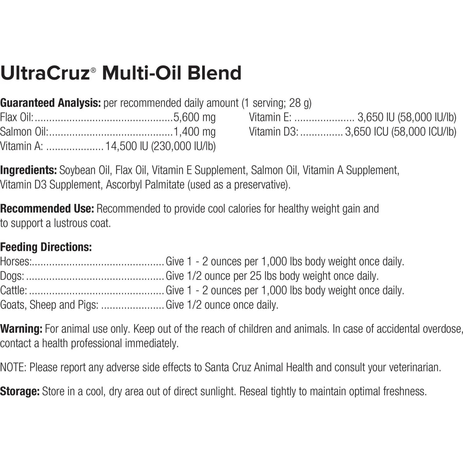 UltraCruz Multi-Oil Blend Skin & Coat Care Liquid Horse Supplement 4 UltraCruz Multi-Oil Blend Skin & Coat Care Liquid Horse Supplement - Image 4