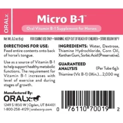 Oralx Micro B-1 Nervous System Support Paste Horse Supplement, 1.2-oz Syringe -Weaver Leather || Finish Line || Cavalor Shop 212016 PT1. AC SS1800 V1575308275