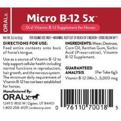 Oralx Micro B-12 5x Nervous System Support Gel Horse Supplement, 1.2-oz Syringe 3 Oralx Micro B-12 5x Nervous System Support Gel Horse Supplement, 1.2-oz Syringe -Weaver Leather || Finish Line || Cavalor Shop 212018 PT1. AC SS1800 V1575308275
