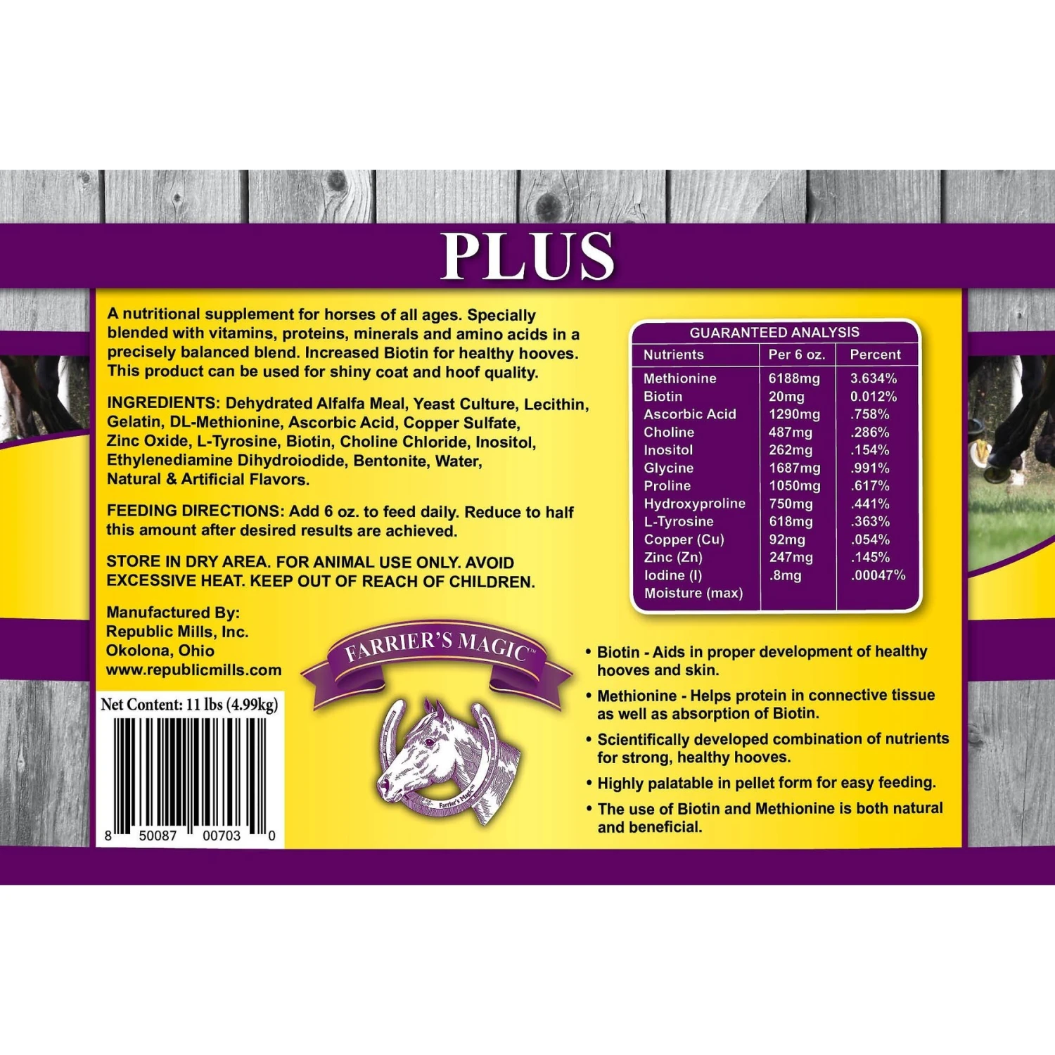 Farrier's Magic PLUS Hoof Health Hay Flavor Pellets Horse Supplement 3 Farrier's Magic PLUS Hoof Health Hay Flavor Pellets Horse Supplement - Image 3