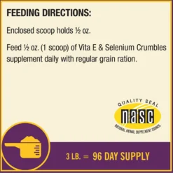 Horse Health Products Vita-E & Selenium Crumbles Horse Supplement -Weaver Leather || Finish Line || Cavalor Shop 227061 pt7. AC SS1800 V1584472897