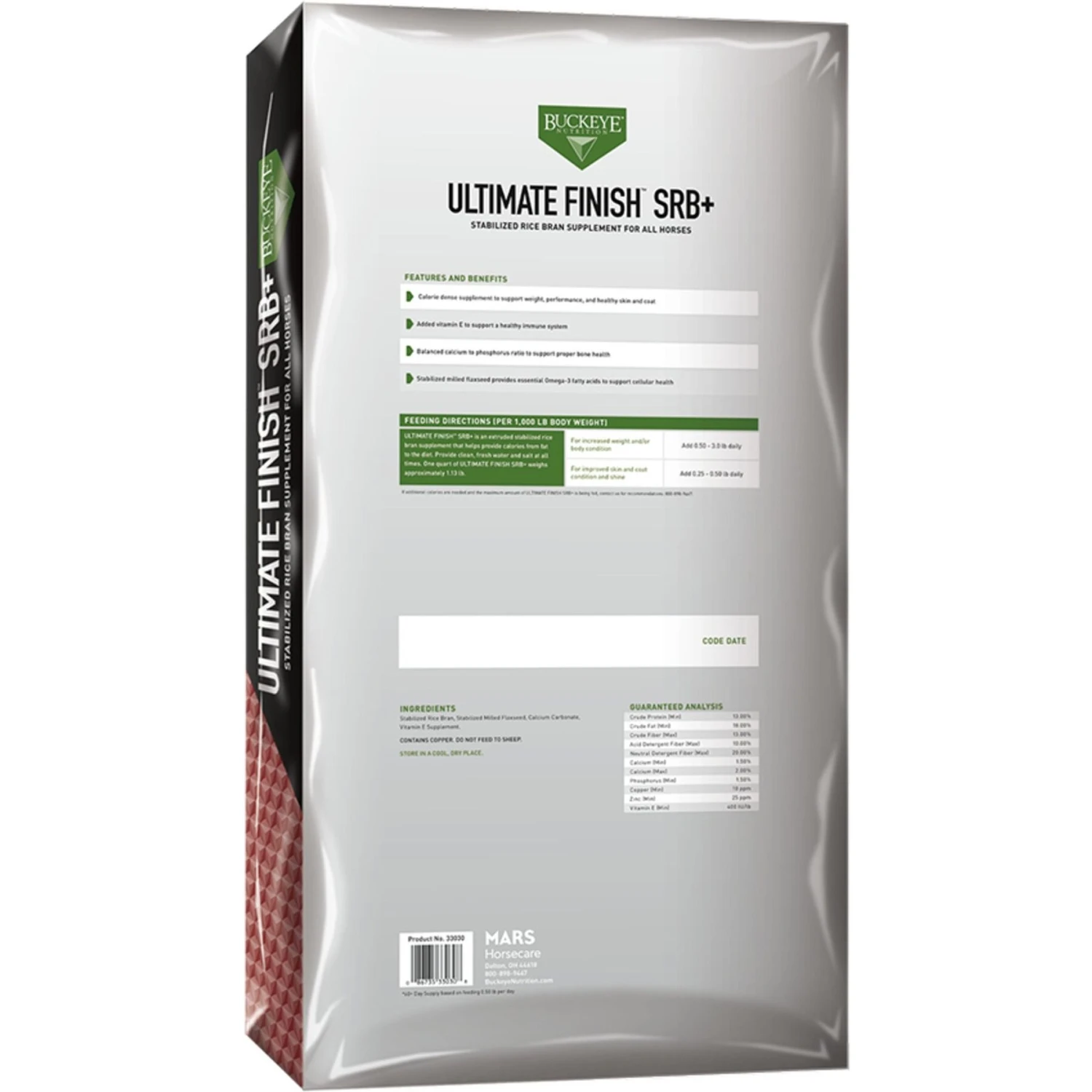 Buckeye Nutrition Ultimate Finish SRB+ Stabilized Rice Bran Pellets Horse Supplement 2 Buckeye Nutrition Ultimate Finish SRB+ Stabilized Rice Bran Pellets Horse Supplement - Image 2