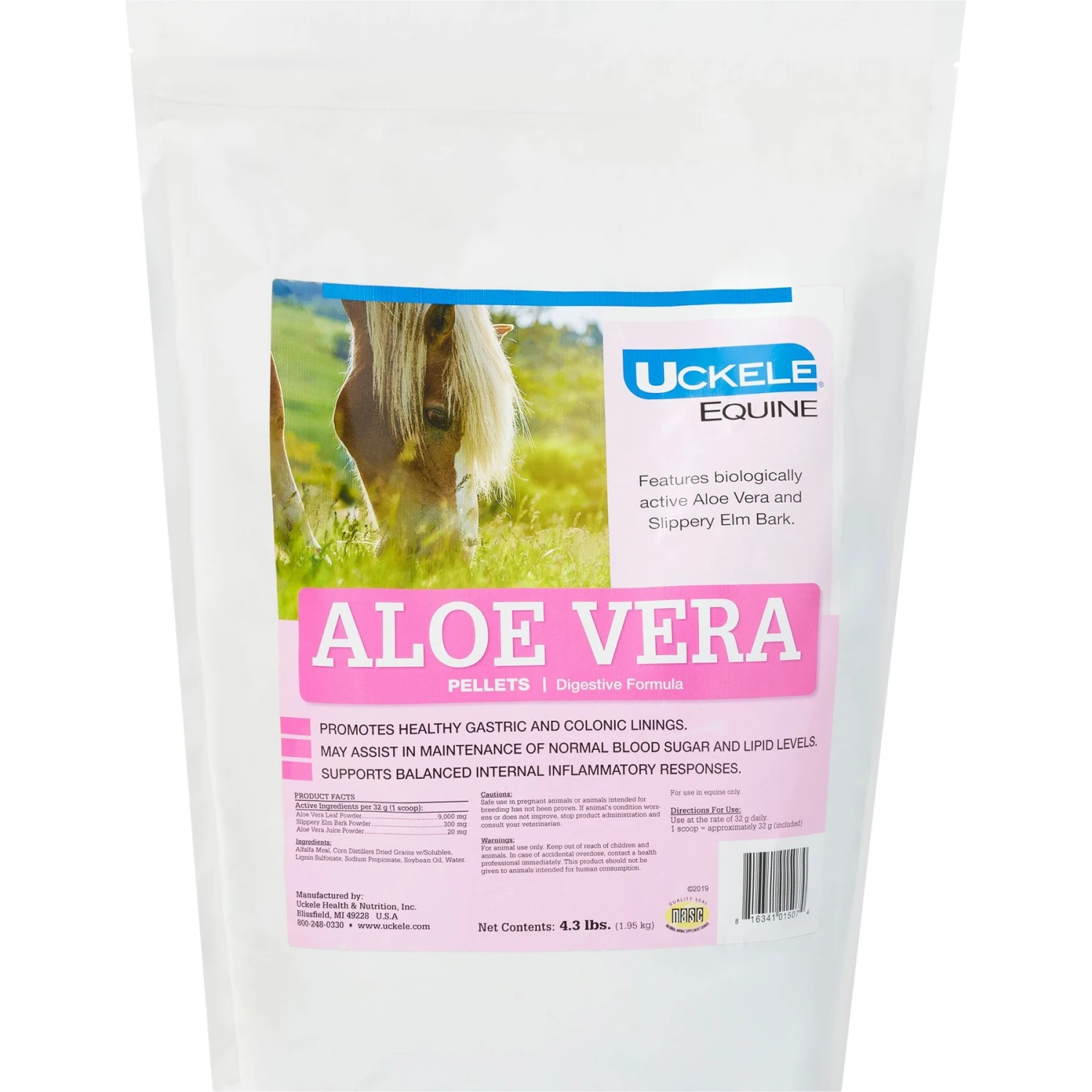 Uckele Aloe Vera Digestive Formula Pellets Horse Supplement, 4.3-lb Bag 1 Uckele Aloe Vera Digestive Formula Pellets Horse Supplement, 4.3-lb Bag