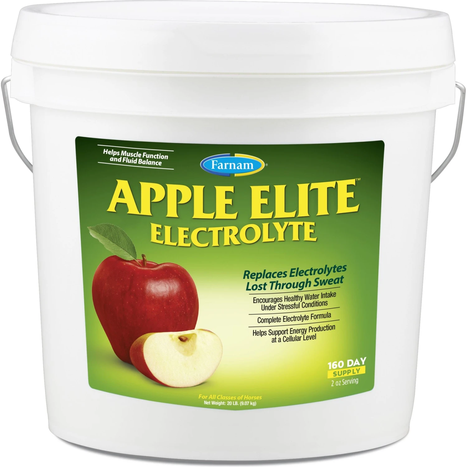Farnam Apple Elite Electrolyte Granules Apple Flavor Horse Supplement, 20-lb Tub 1 Farnam Apple Elite Electrolyte Granules Apple Flavor Horse Supplement, 20-lb Tub