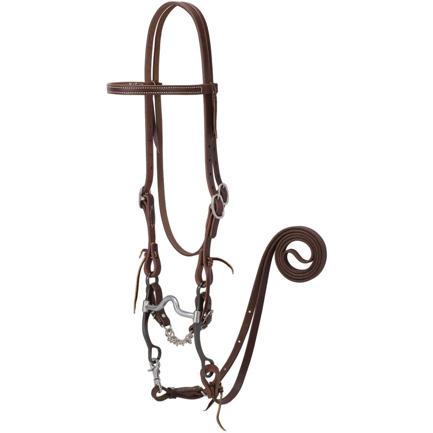 Weaver Leather Working Tack Horse Bridle & Medium Port Mouth Bit 1 Weaver Leather Working Tack Horse Bridle & Medium Port Mouth Bit