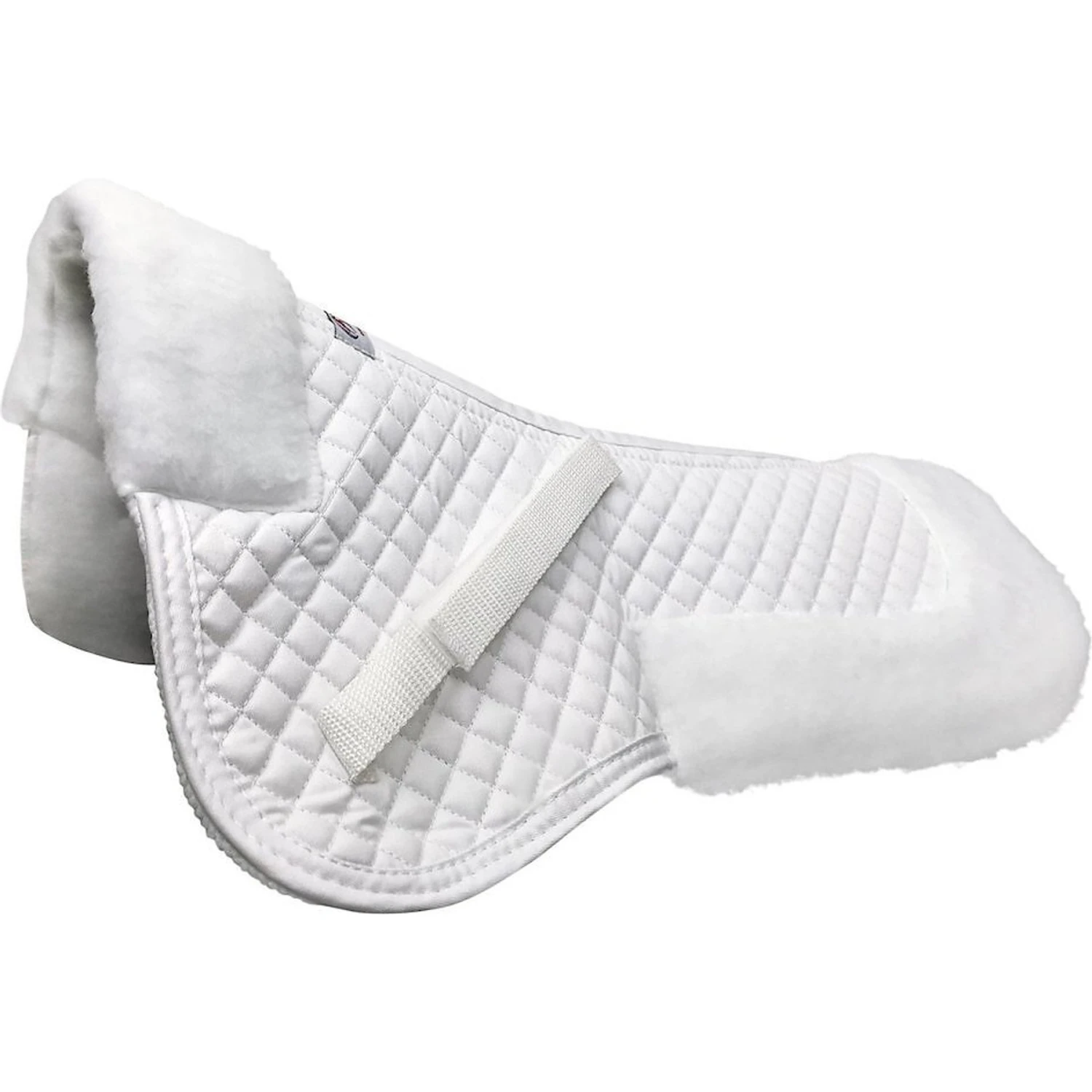 Derby Originals Fleece Lined English Half Horse Saddle Pad, White 1 Derby Originals Fleece Lined English Half Horse Saddle Pad, White