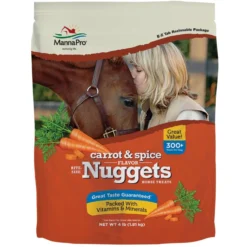 Manna Pro Bite-Size Nuggets Carrot & Spice Flavored Horse Training Treats