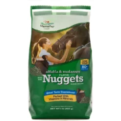 Manna Pro Nuggets Bite-Size Alfalfa & Molasses Flavored Horse Training Treats, 1-lb Bag