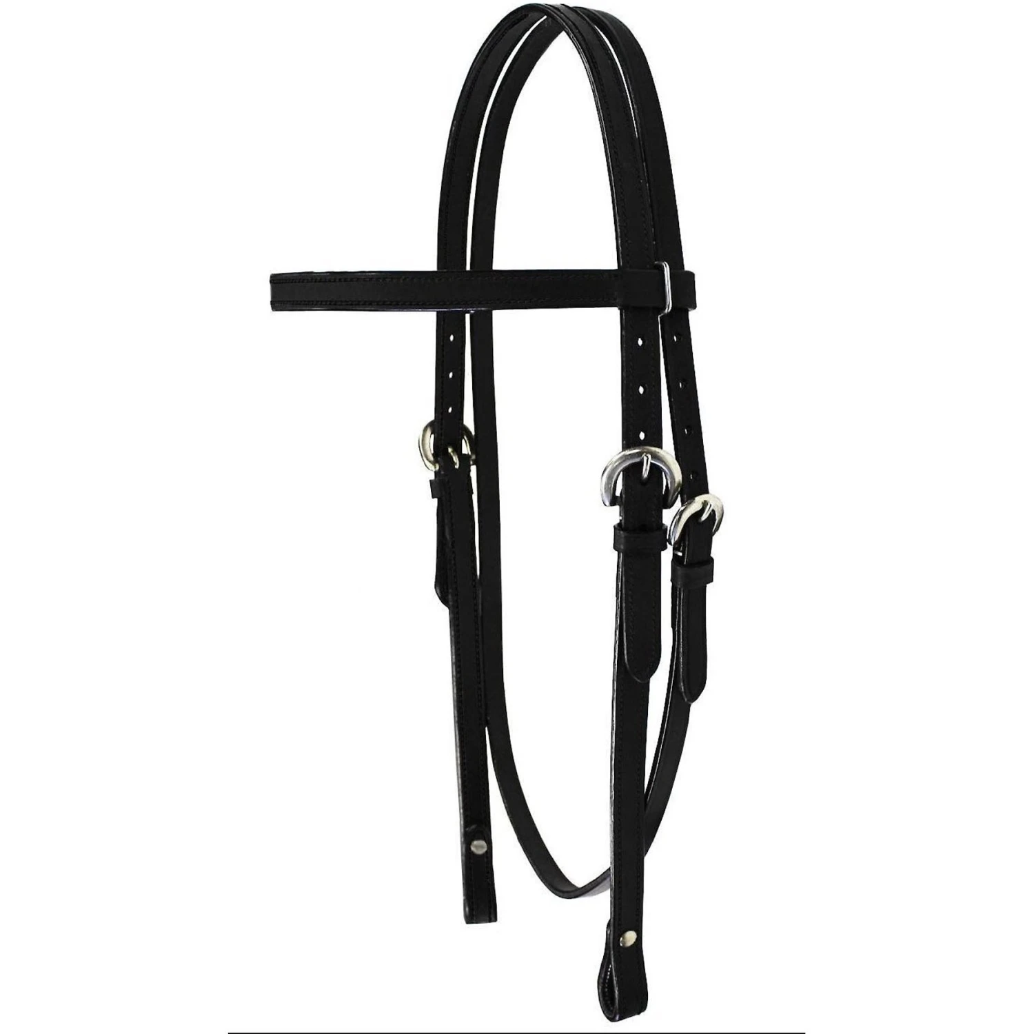Tahoe Tack Double Stitched Leather Western Horse Browband Headstall 1 Tahoe Tack Double Stitched Leather Western Horse Browband Headstall