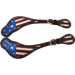 Tahoe Tack American Flag Leather Western Mens Spur Straps -Weaver Leather || Finish Line || Cavalor Shop 245025 PT1. AC SS1800 V1598376652