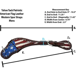 Tahoe Tack American Flag Leather Western Mens Spur Straps -Weaver Leather || Finish Line || Cavalor Shop 245025 PT3. AC SS1800 V1598545275