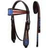 Tahoe Tack Western Patriotic American Flag Horse Browband Headstall & Reins