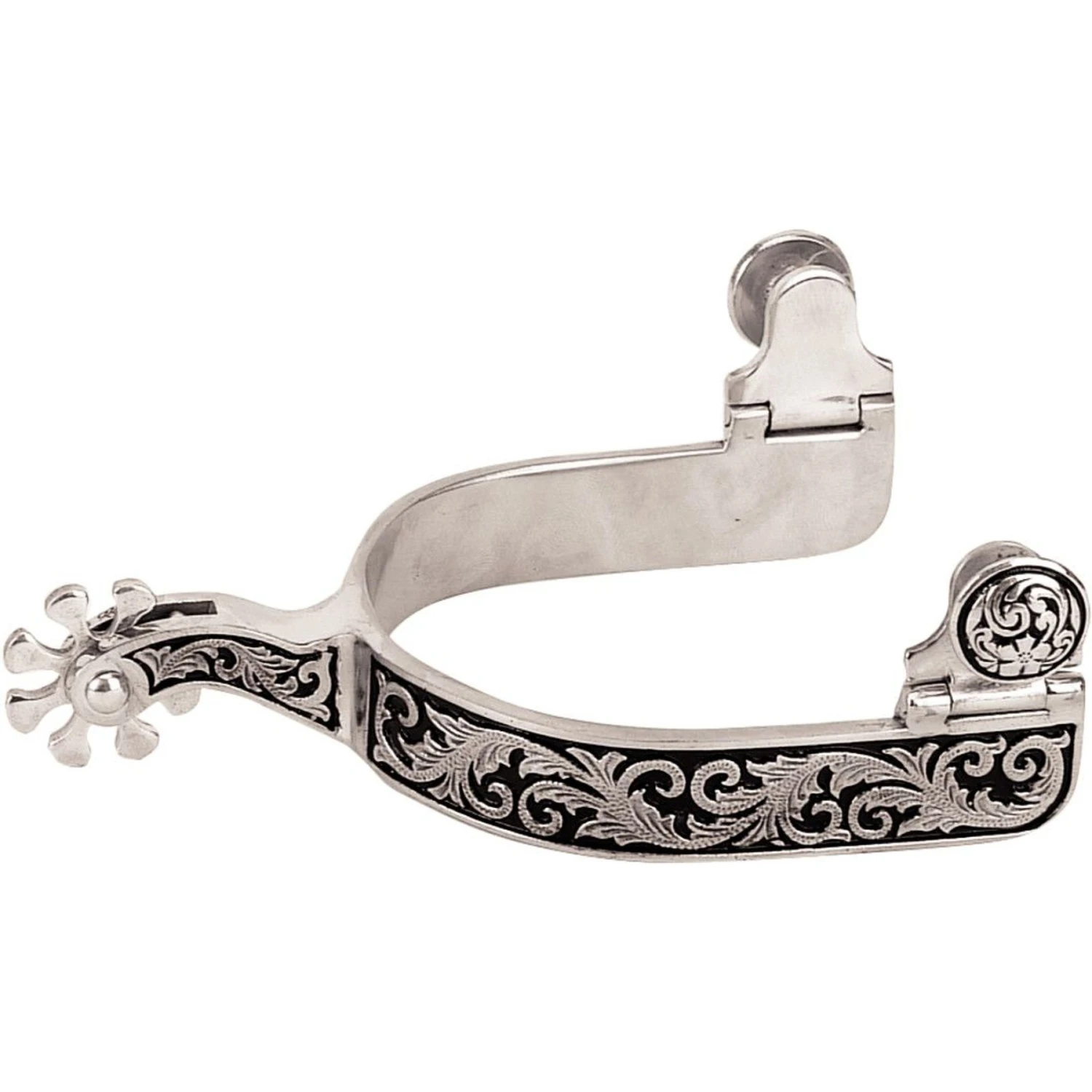 Weaver Leather Engraved Band & Black Background Men's Spurs 1 Weaver Leather Engraved Band & Black Background Men's Spurs