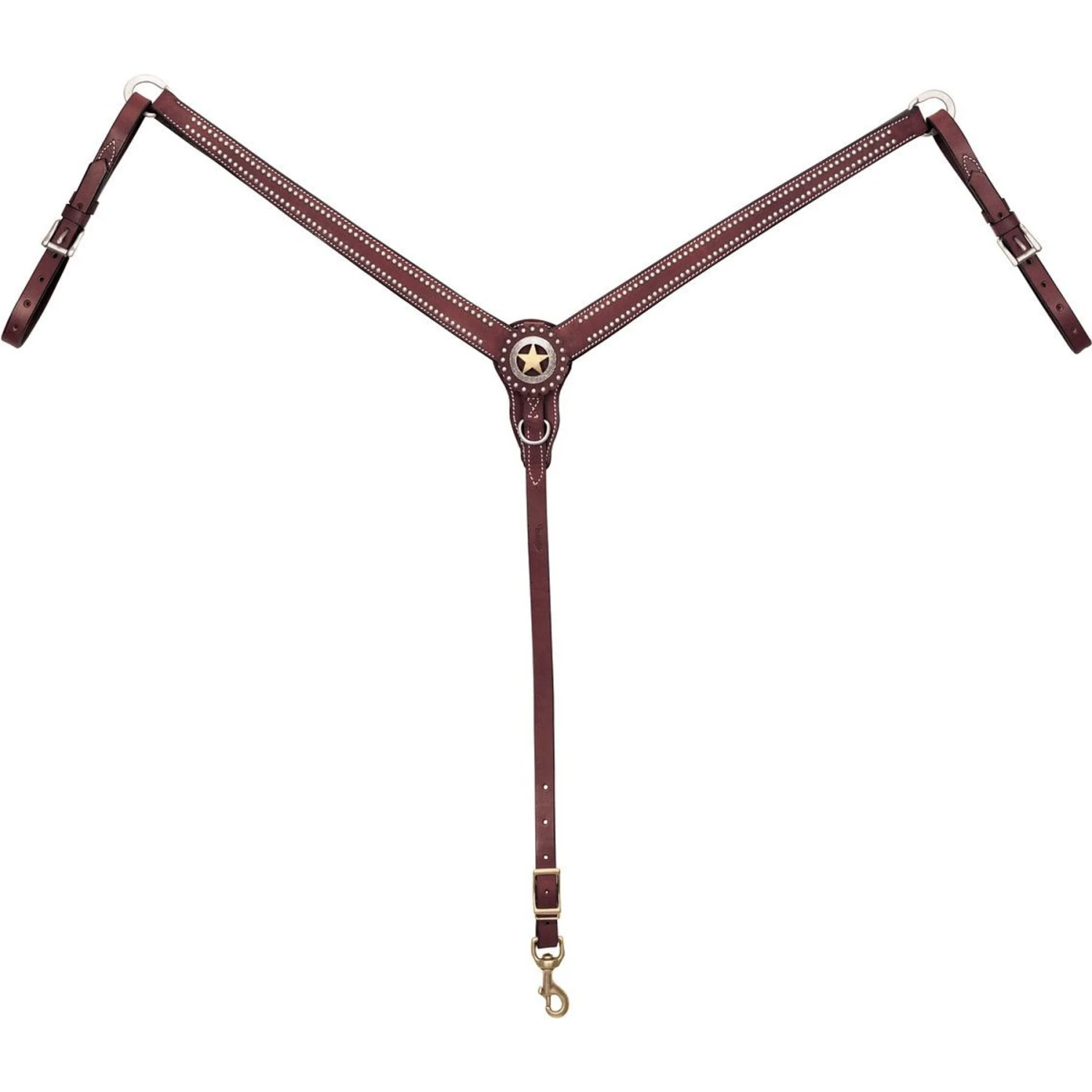 Weaver Leather Texas Star Tapered Ring-in-Center Horse Breast Collar 1 Weaver Leather Texas Star Tapered Ring-in-Center Horse Breast Collar