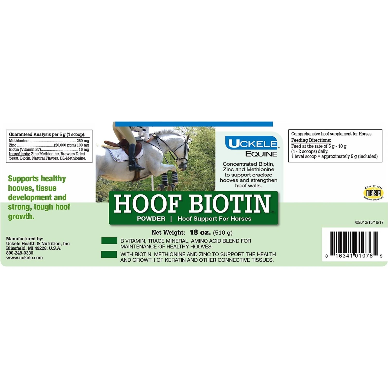 Uckele Hoof Biotin Powder Horse Supplement, 18-oz Jar 2 Uckele Hoof Biotin Powder Horse Supplement, 18-oz Jar - Image 2