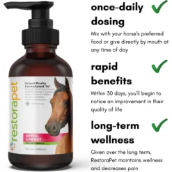 RestoraPet Equine Formula Apple-Carrot Flavor Horse Supplement, 8-oz Bottle -Weaver Leather || Finish Line || Cavalor Shop 259496 PT3. AC SS1800 V1606182722
