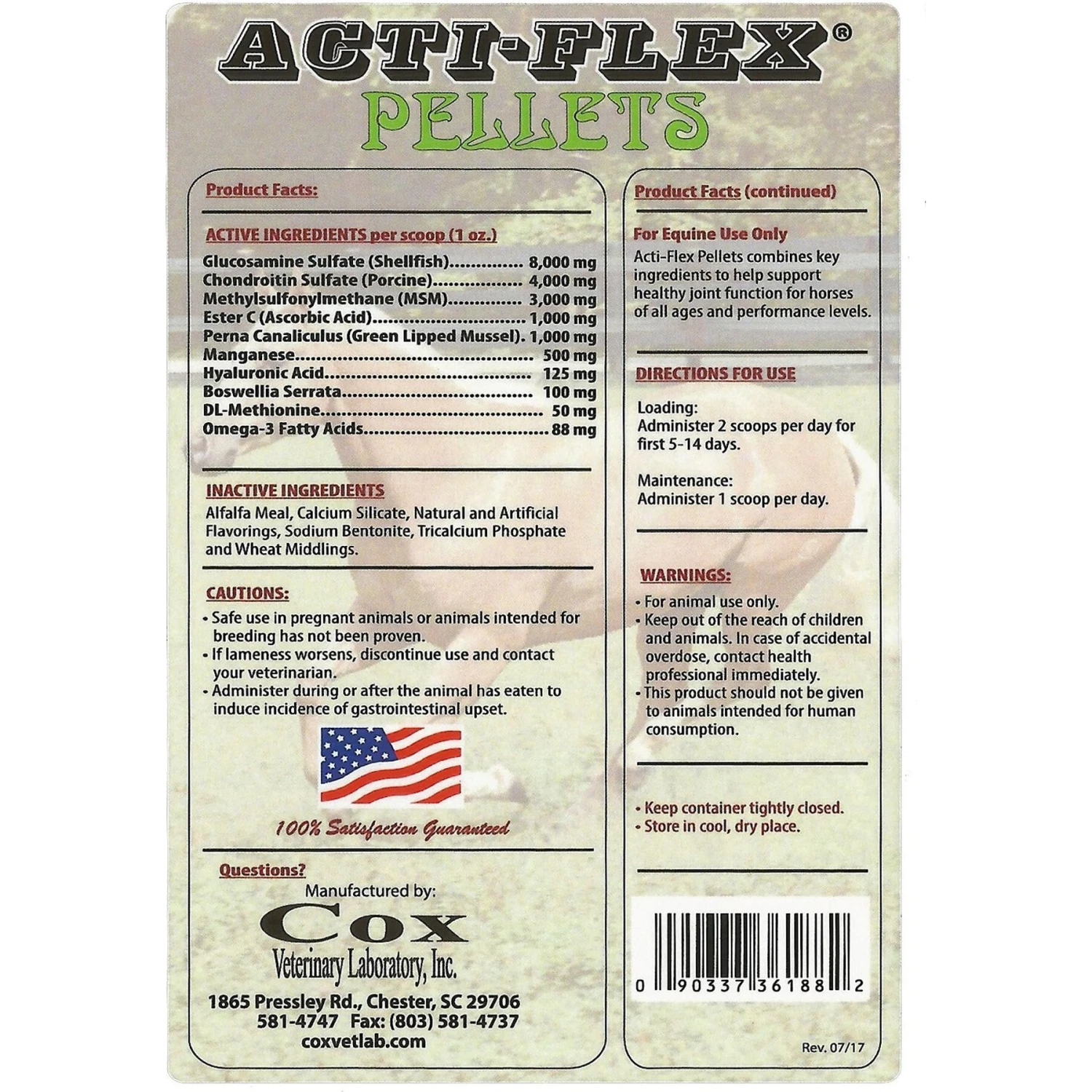 Cox Vet Lab Acti-Flex Eze Go Pellets Horse Supplement, 5-lb Bag 2 Cox Vet Lab Acti-Flex Eze Go Pellets Horse Supplement, 5-lb Bag - Image 2
