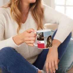 Frisco Colored Dots White Personalized Coffee Mug, 15-oz -Weaver Leather || Finish Line || Cavalor Shop 277081 PT3. AC SS1800 V1629147397