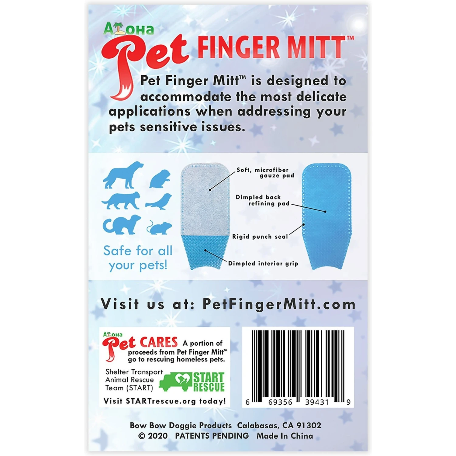 Aloha Pet Finger Mitt Pet Grooming Tool 7 Aloha Pet Finger Mitt Pet Grooming Tool - Image 7