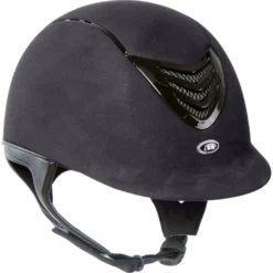 IRH IR4G Black Amara Suede & Gloss Black Vent Riding Helmet