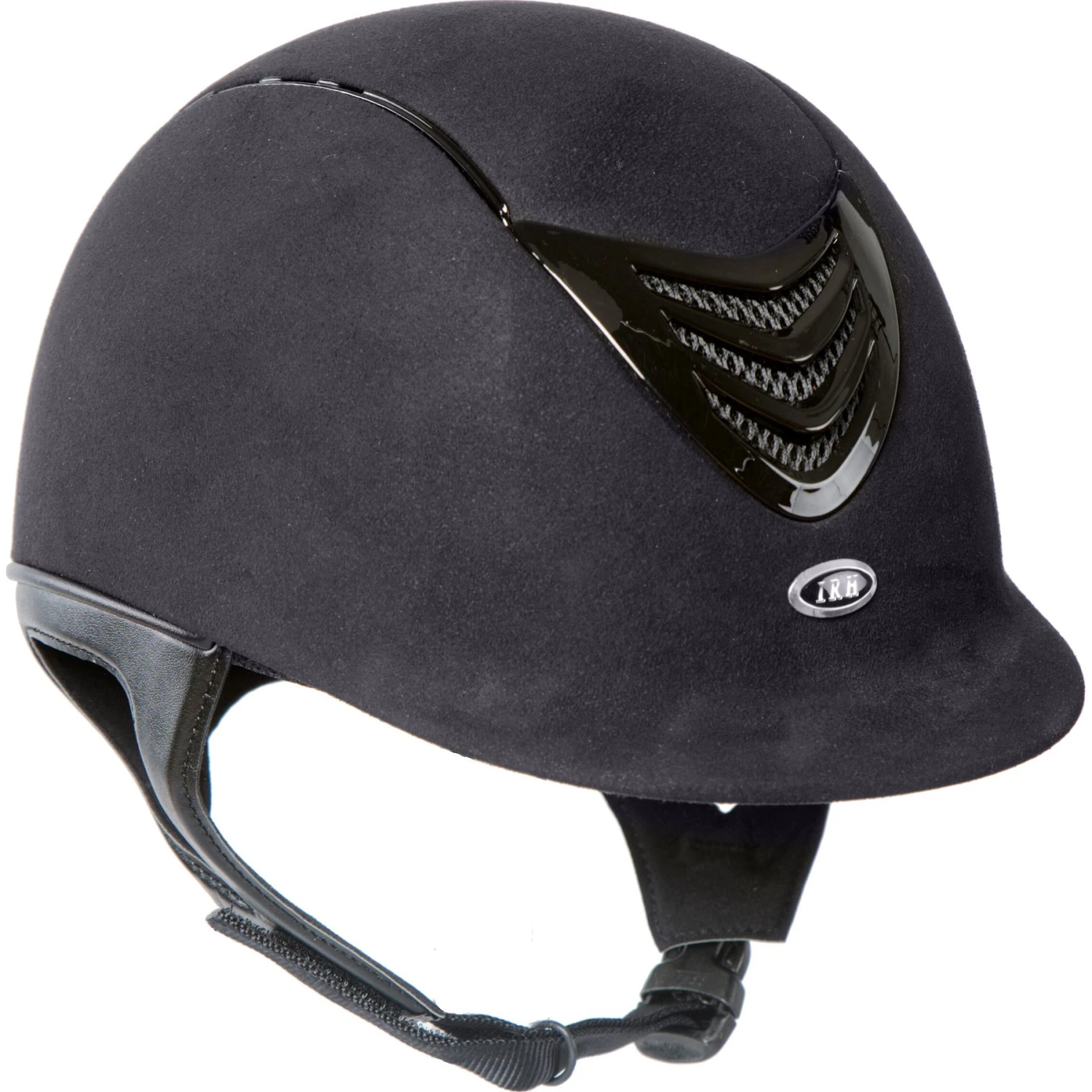 IRH IR4G Black Amara Suede & Gloss Black Vent Riding Helmet 1 IRH IR4G Black Amara Suede & Gloss Black Vent Riding Helmet