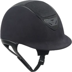 IRH XLT Black Amara Suede & Gloss Black Frame Riding Helmet