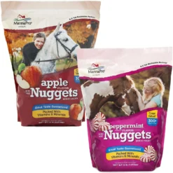 Manna Pro Bite-Size Nuggets Apple Flavored Horse Training Treats & Manna Pro Bite-Size Nuggets Peppermint Flavored Horse Training Treats