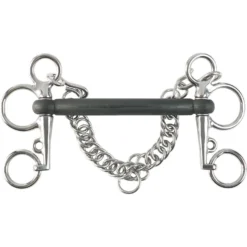 Horze Equestrian Rubber Mullen Mouth Pelham Horse Bit