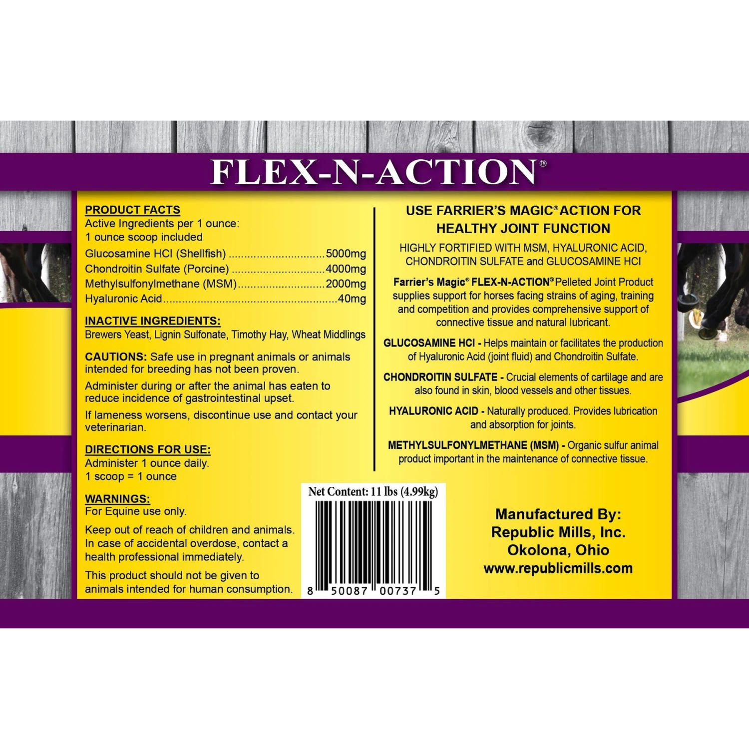 Farrier's Magic Flex-N-Action Joint Hay Flavor Pellets Horse Supplement, 11-lb Tub 2 Farrier's Magic Flex-N-Action Joint Hay Flavor Pellets Horse Supplement, 11-lb Tub - Image 2