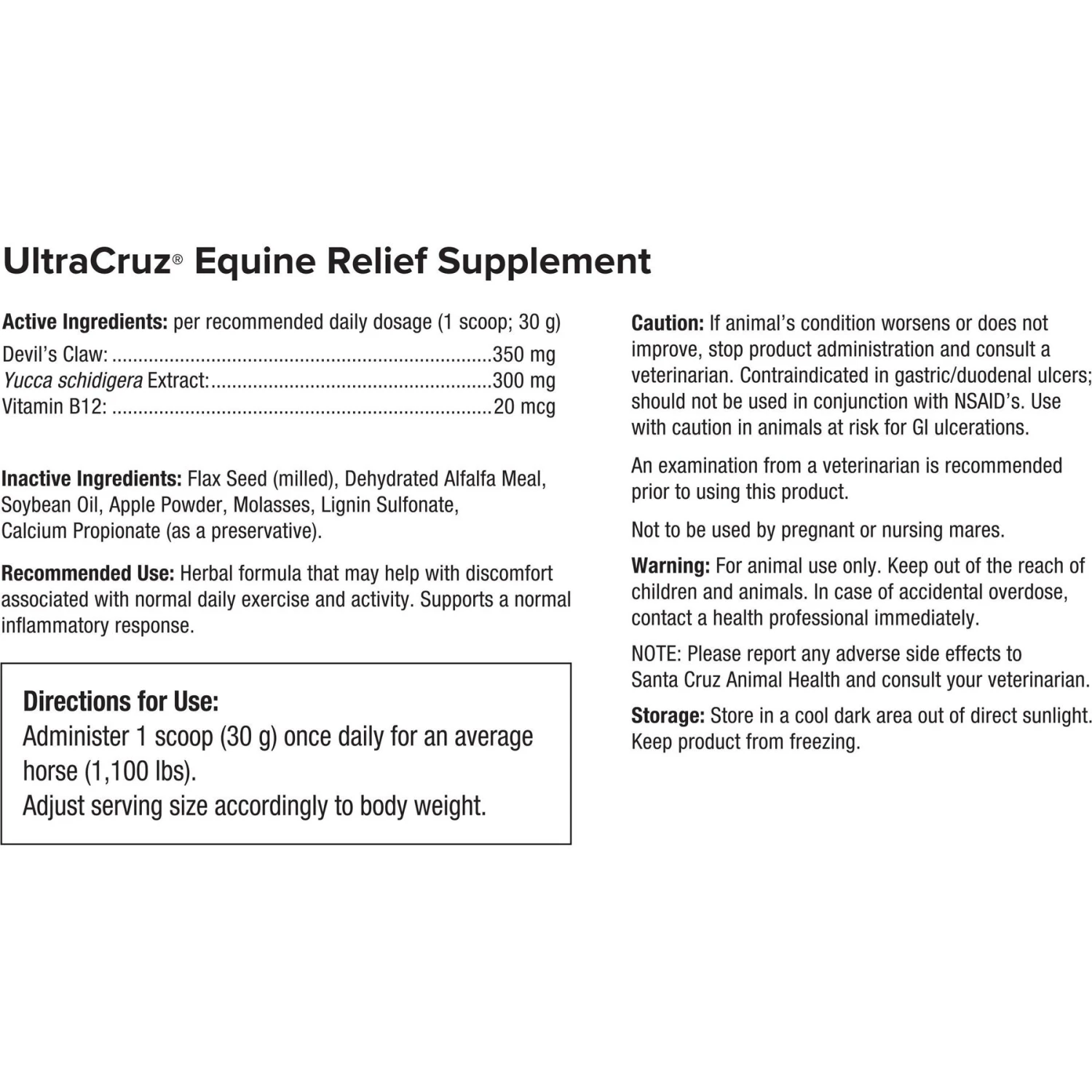 UltraCruz Relief Recovery Pellets Horse Supplement 4 UltraCruz Relief Recovery Pellets Horse Supplement - Image 4