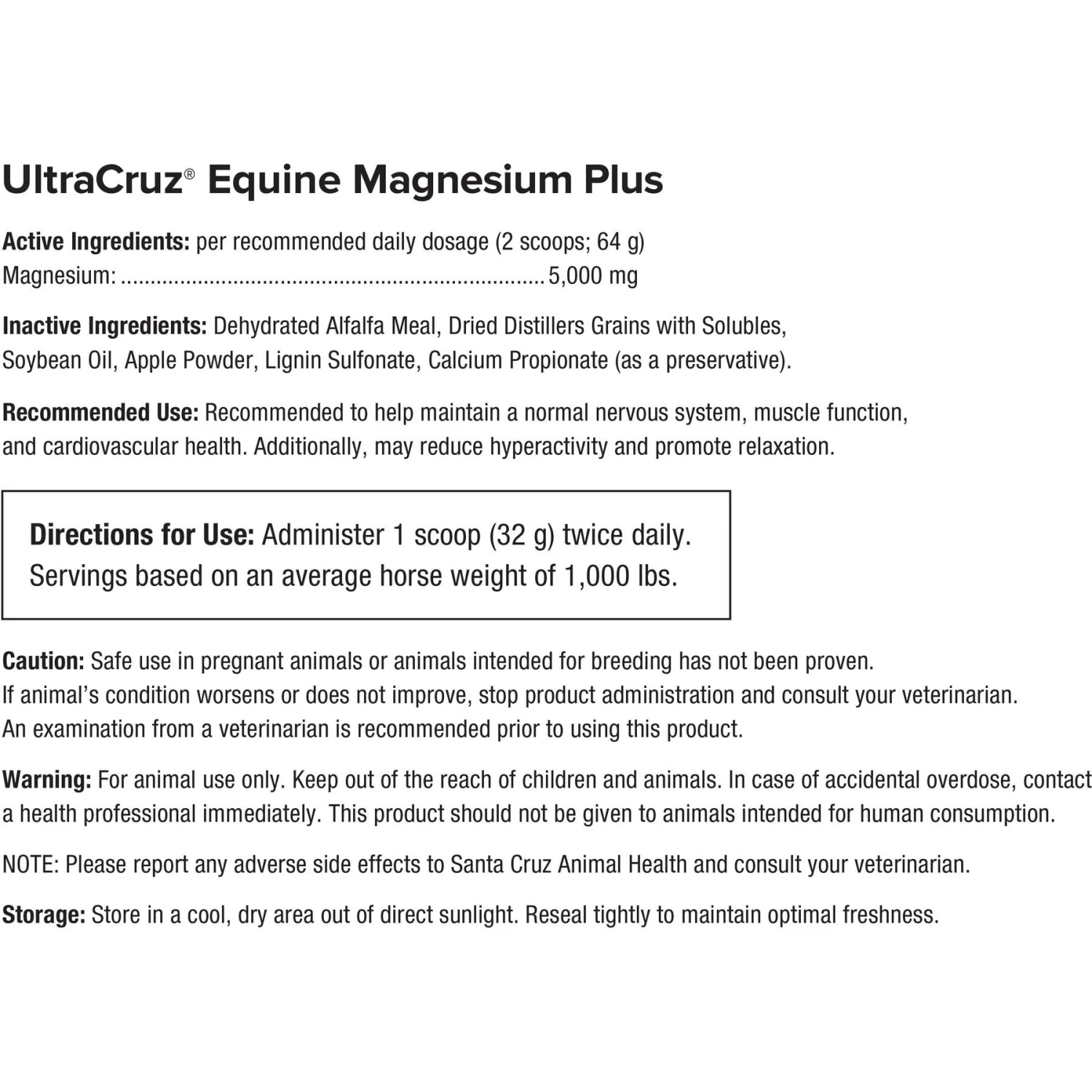 UltraCruz Equine Magnesium Plus Pellet Horse Supplement 4 UltraCruz Equine Magnesium Plus Pellet Horse Supplement - Image 4