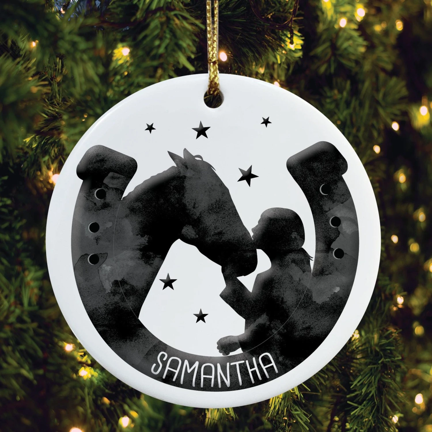 Custom Personalization Solutions Horse & Rider Personalized Christmas Tree Ornament 2 Custom Personalization Solutions Horse & Rider Personalized Christmas Tree Ornament - Image 2
