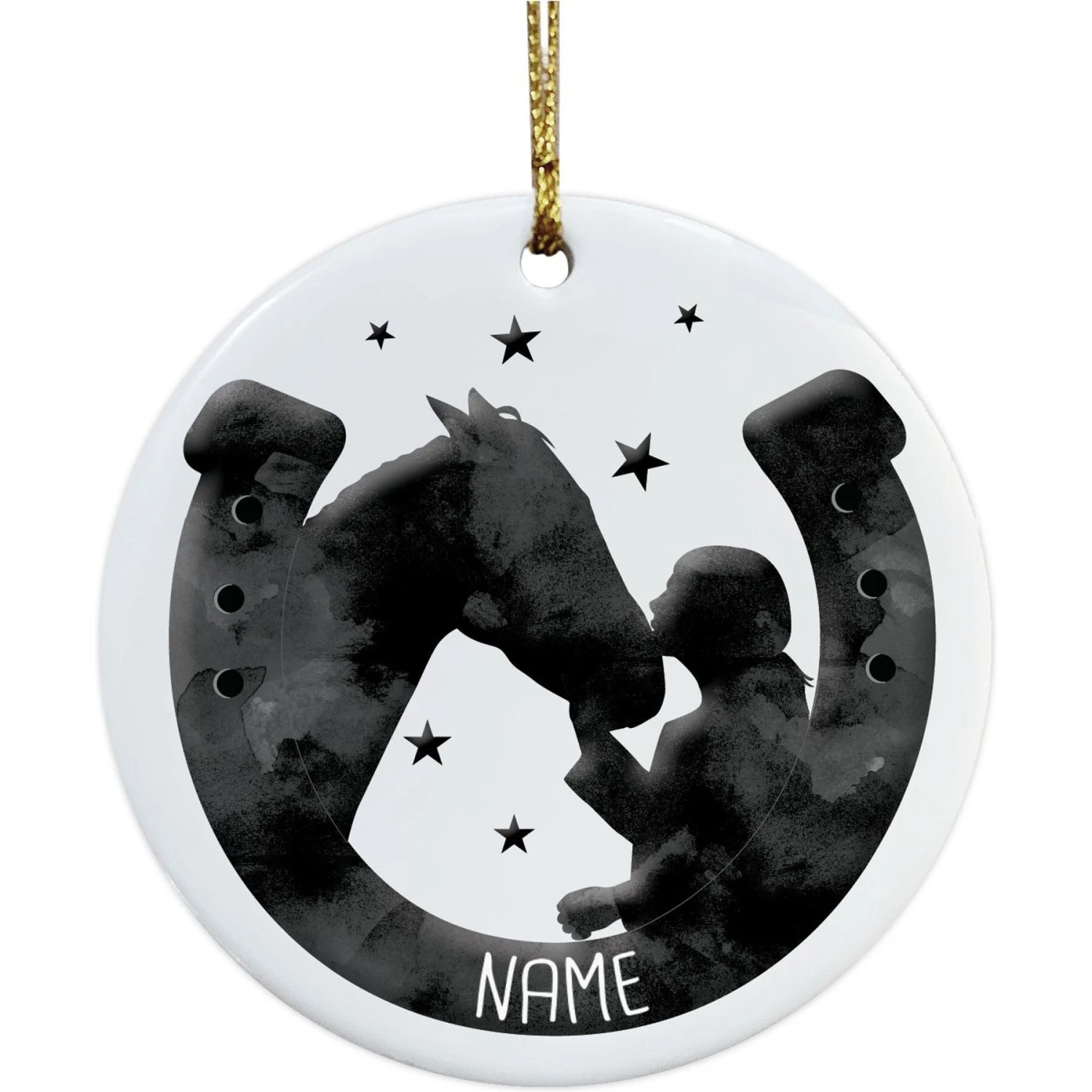 Custom Personalization Solutions Horse & Rider Personalized Christmas Tree Ornament 3 Custom Personalization Solutions Horse & Rider Personalized Christmas Tree Ornament - Image 3