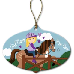 Custom Personalization Solutions Blonde Girl Riding Her Horse Personalized Christmas Tree Ornament -Weaver Leather || Finish Line || Cavalor Shop 686102 PT3. AC SS1800 V1668024635