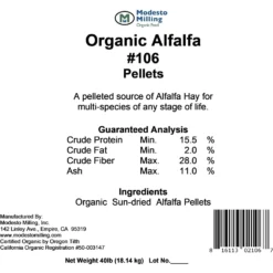 Modesto Milling Organic Alfalfa Pellets Feed -Weaver Leather || Finish Line || Cavalor Shop 914022 PT3. AC SS1800 V1689960677